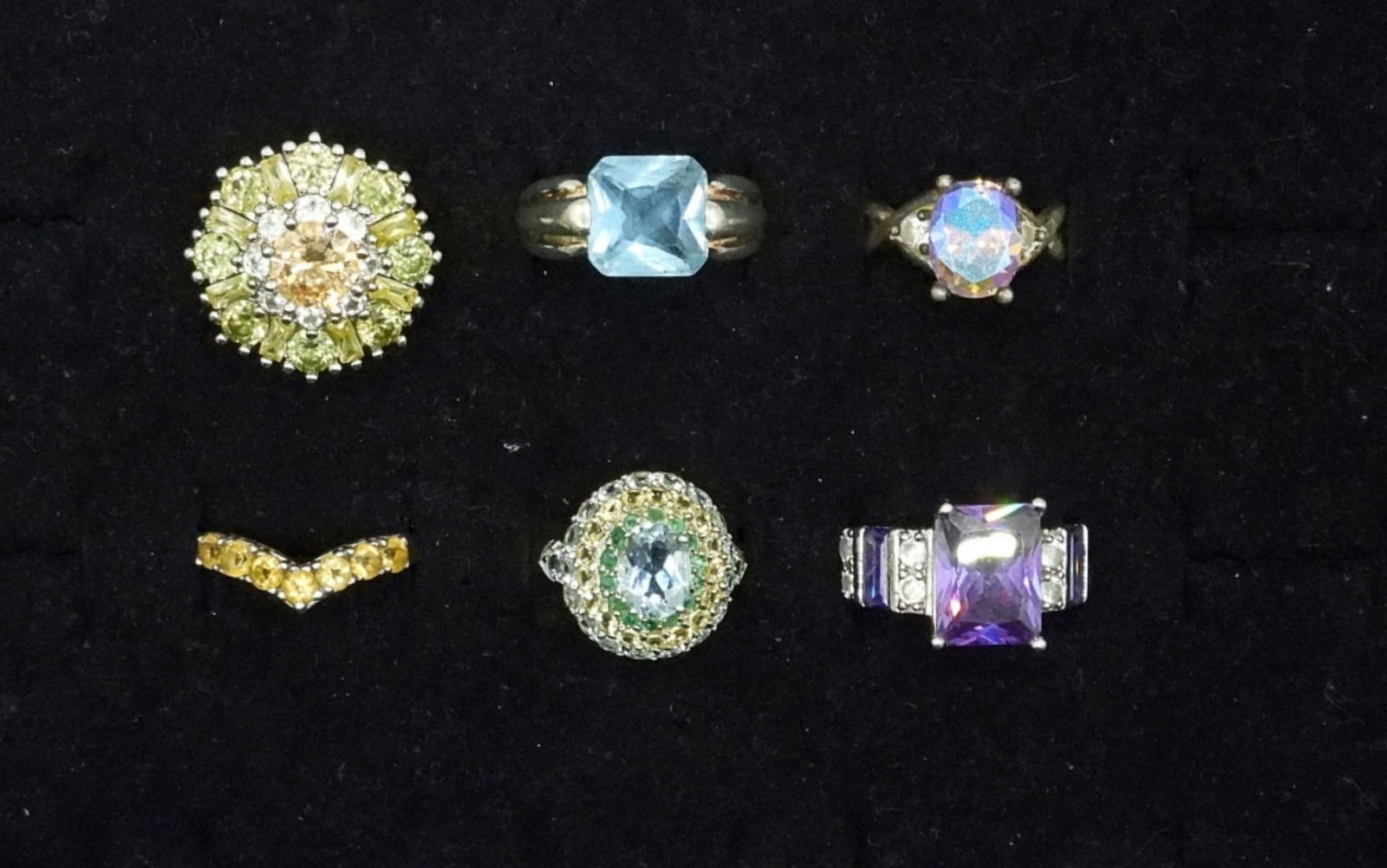 (6) STERLING GEMSTONE FASHION RINGS (1 of 2)