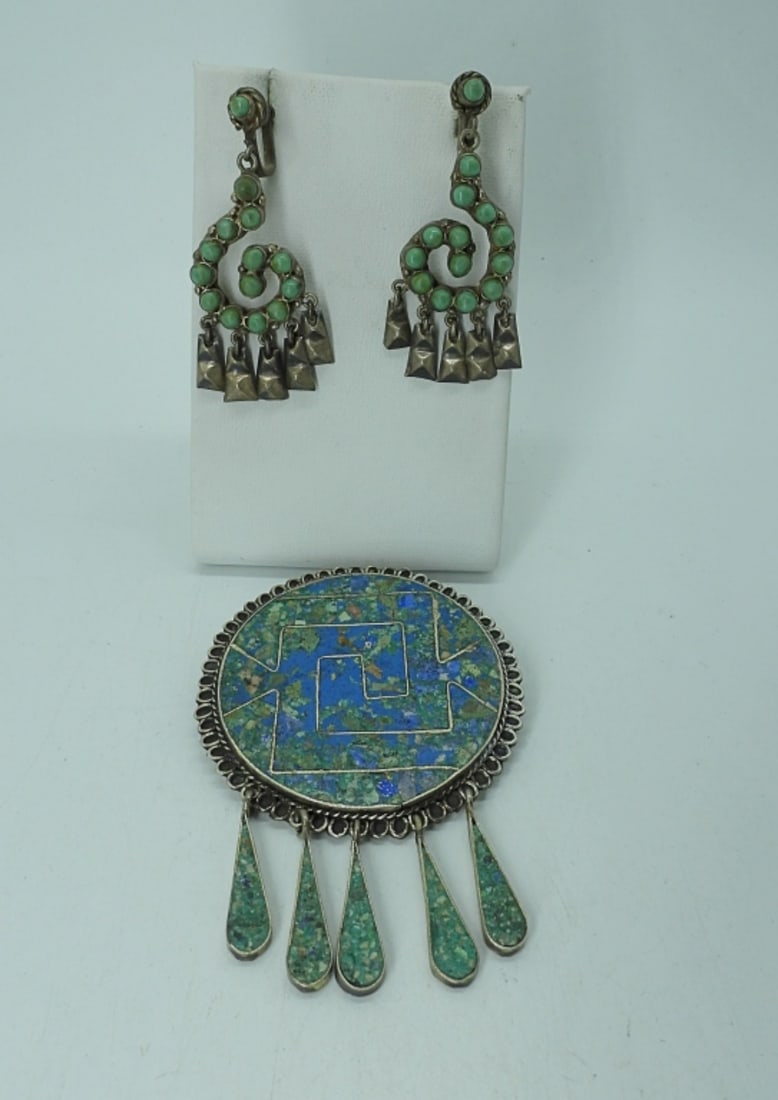 VTG TURQUOISE MEXICO PIN EARRINGS (1 of 2)