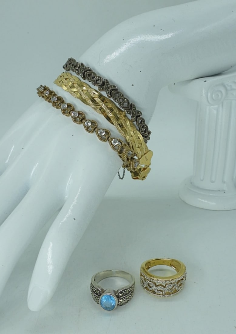 (5) STERLING BRACELETS & RINGS (1 of 3)