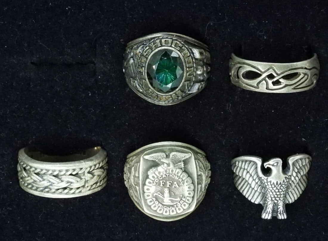 (5) STERLING MEN'S RINGS (1 of 2)