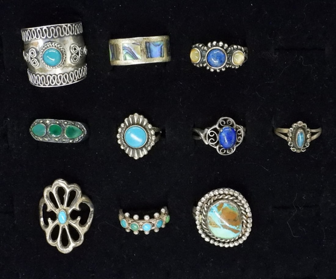 (10) BLUE GEMSTONE 925 RINGS (1 of 2)