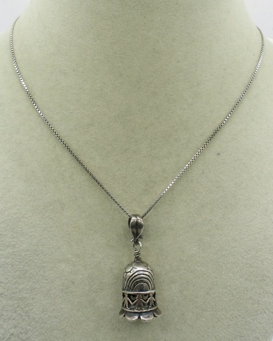 CHILDREN'S BELL PENDANT STERLING: THE BELL COLLECTION, CHILDREN'S BELL PENDANT-STERLING ON A 18" STERLING CHAIN. 6.6 DWT