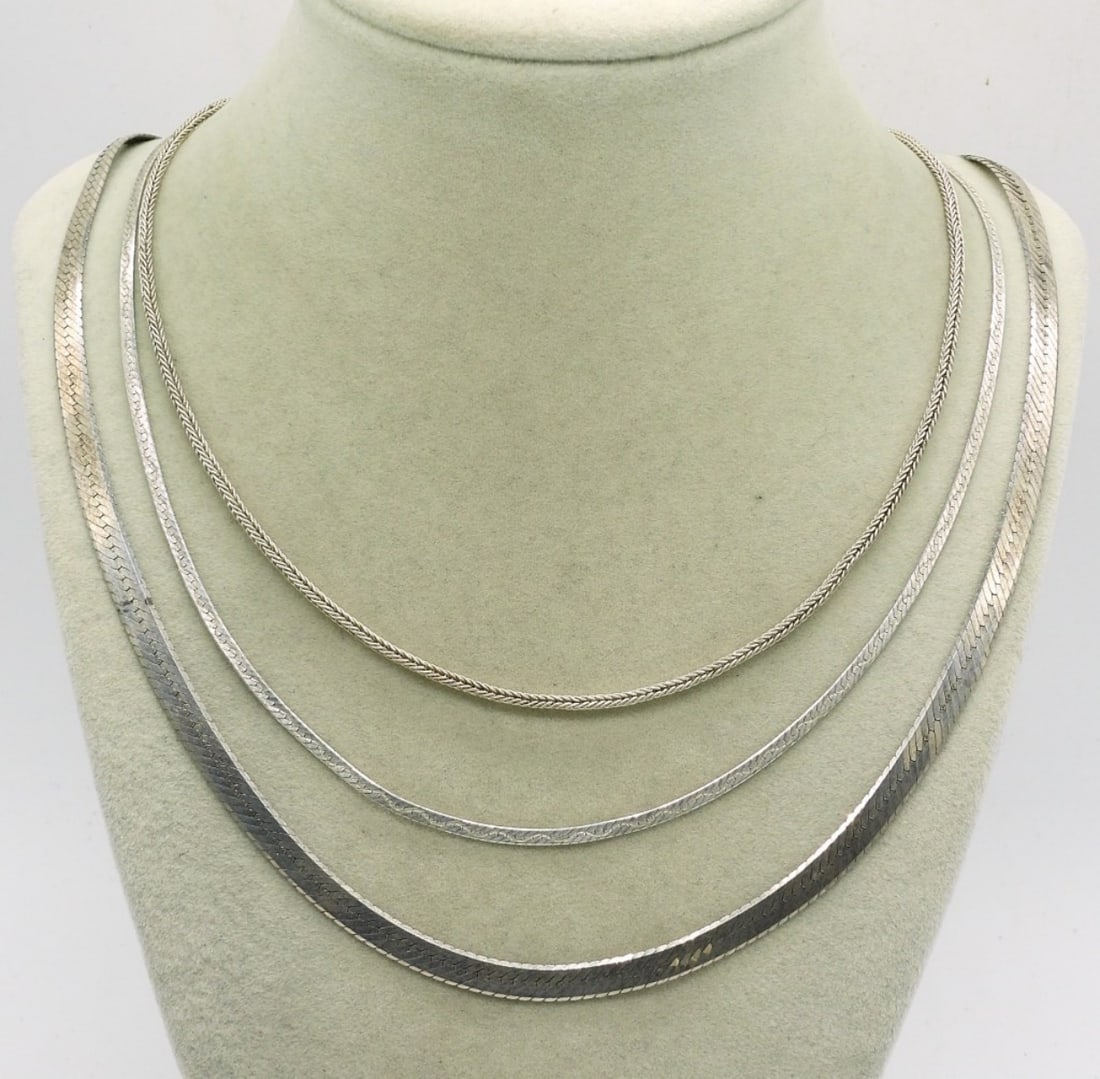 (3) STERLING HERRINGBONE & OTHER CHAINS (1 of 1)