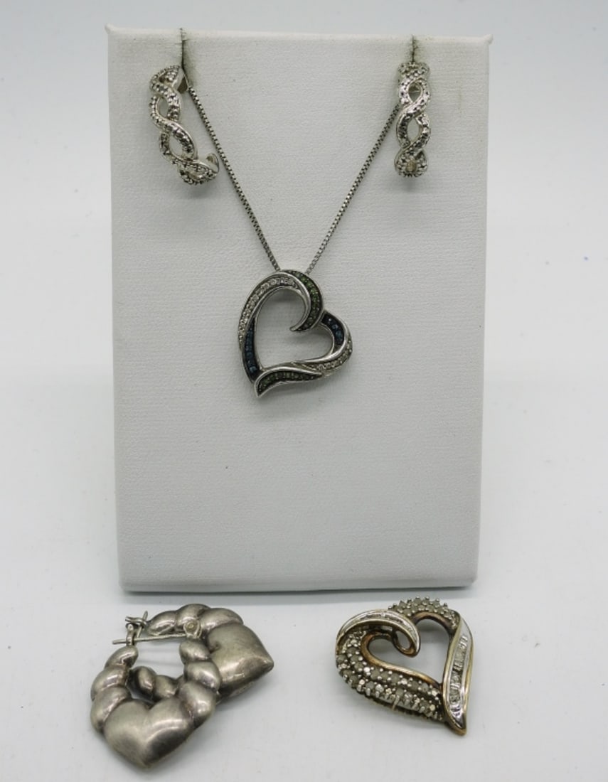 925 HEART PENDANTS & EARRINGS (1 of 1)
