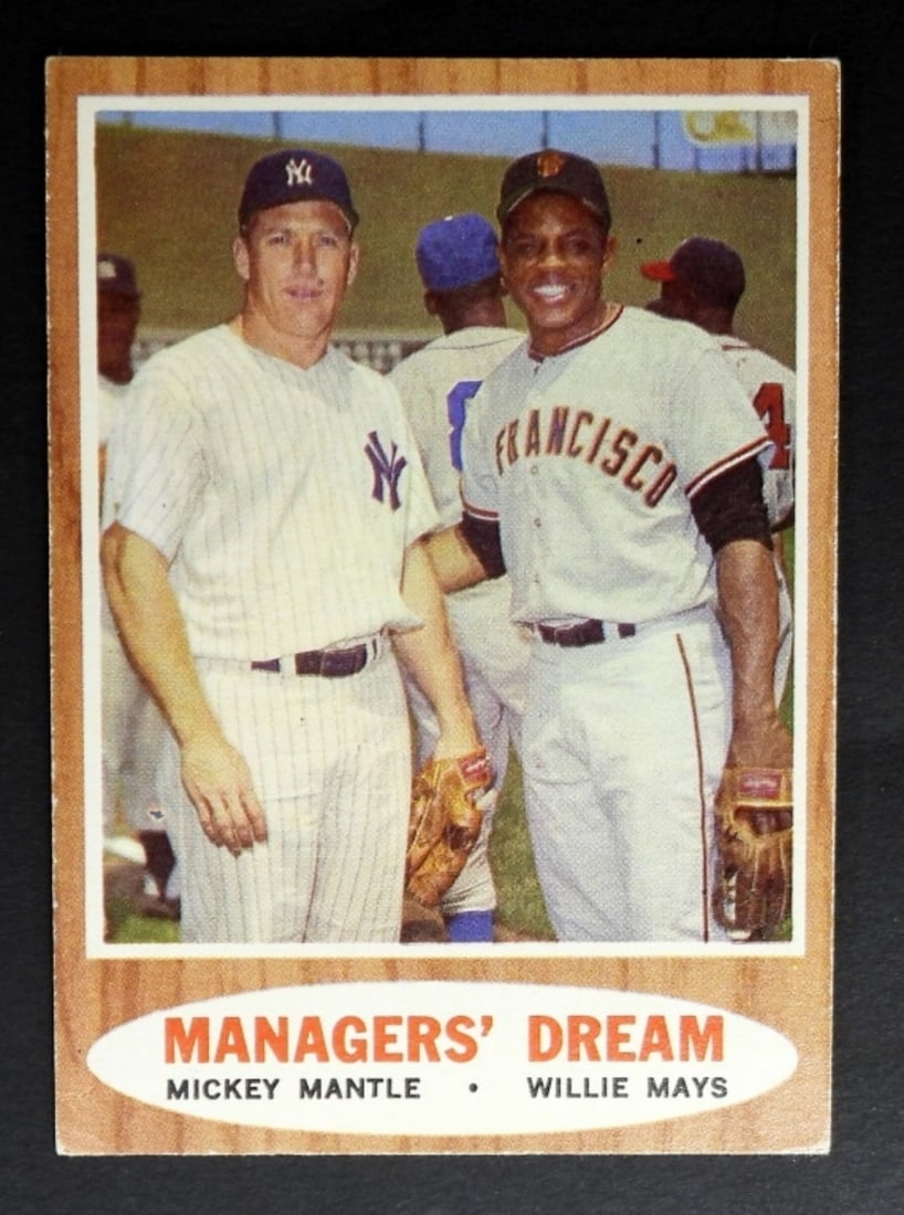 1962 TOPPS #18 MANAGERS DREAM MANTLE/MAYS (1 of 2)