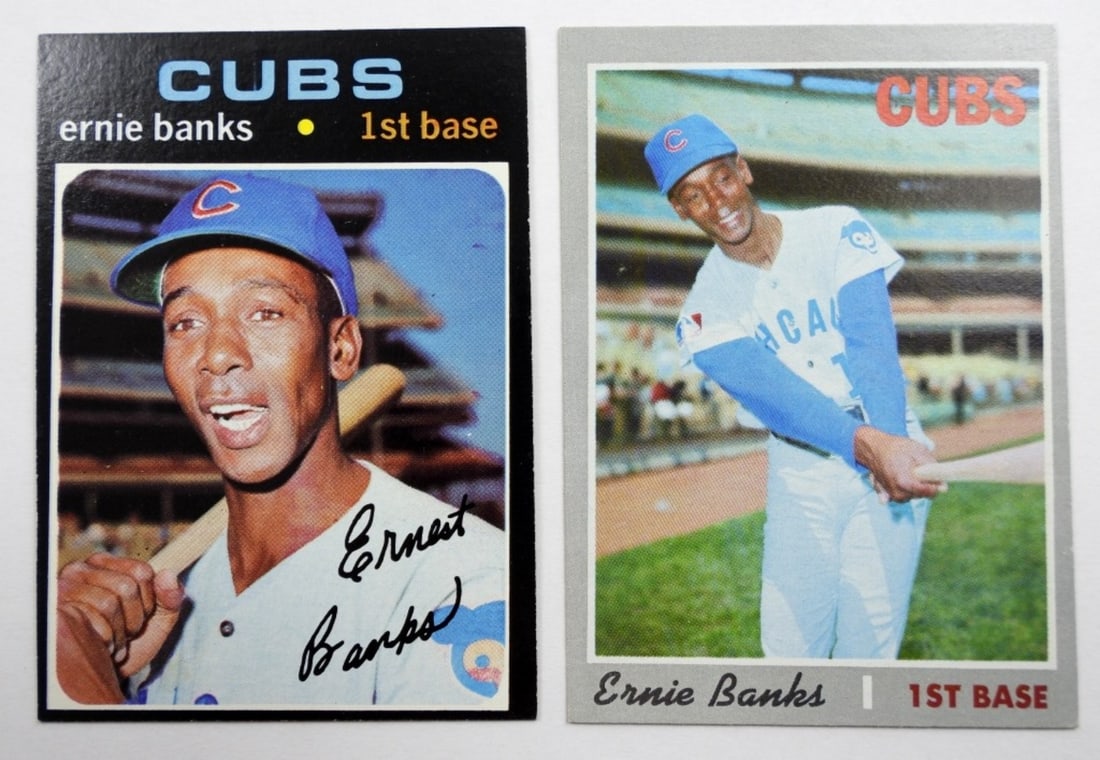 1970 & 1971 TOPPS ERNIE BANKS: BOTH NICE EX+ / EM