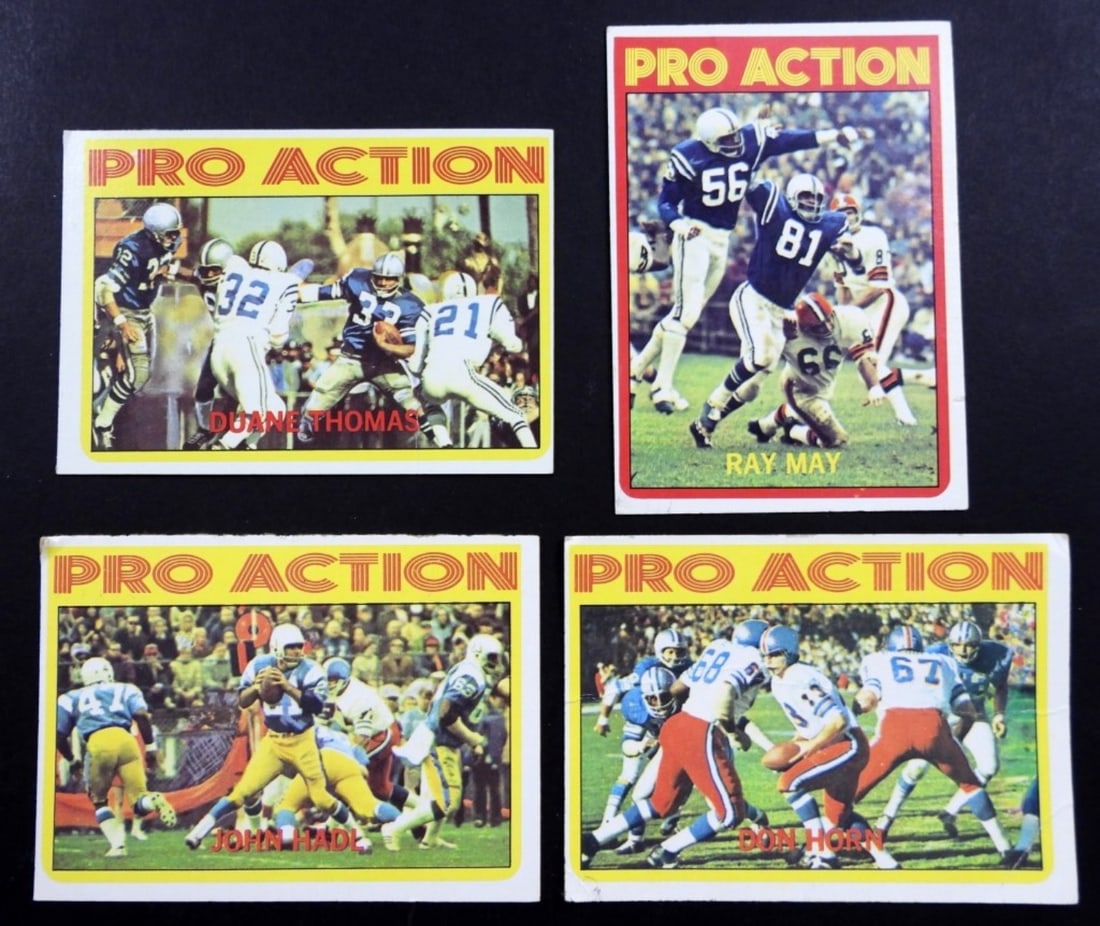 (4) 1972 PRO ACTION TOPPS CARDS (1 of 2)