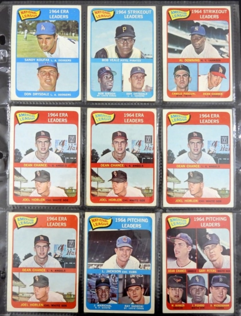 (9) 1965 TOPPS LEAGUE LEADERS (1 of 2)