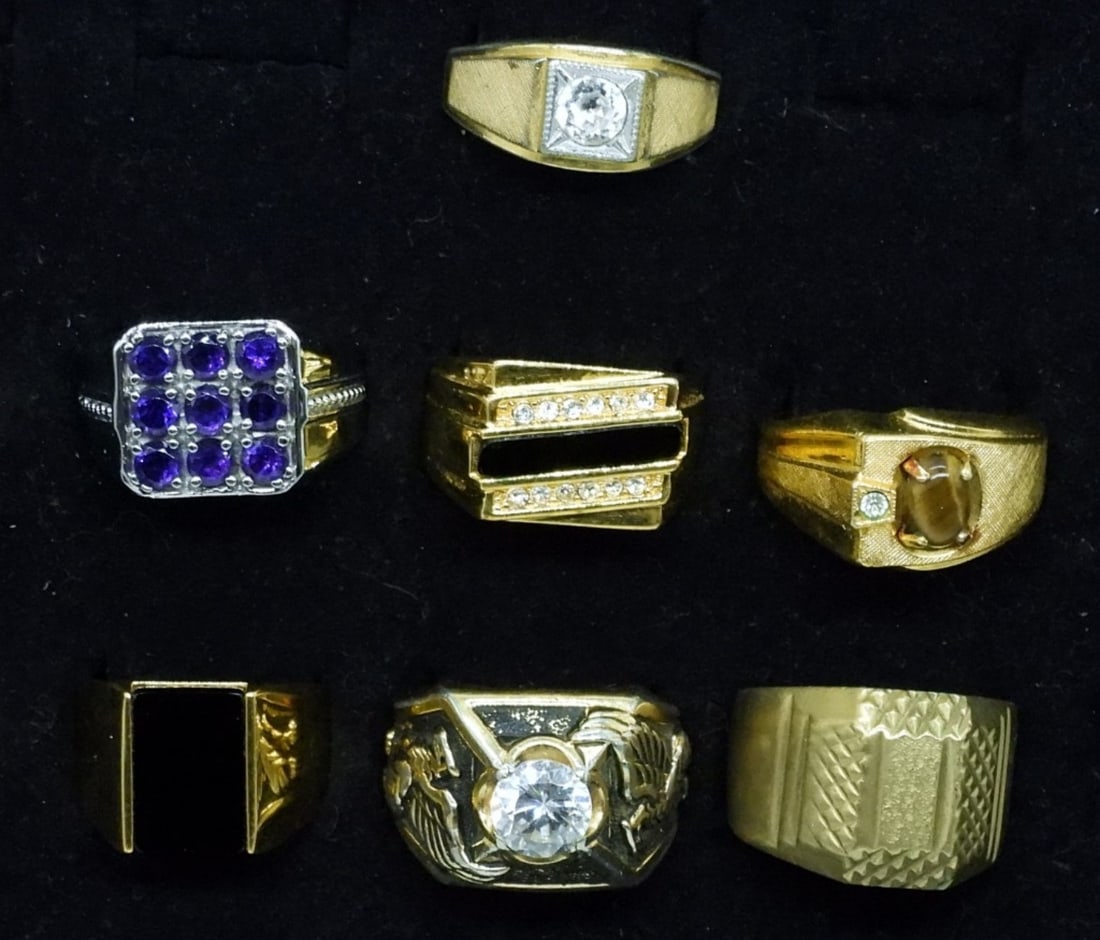 7 MEN'S  FASHION RINGS (1 of 2)