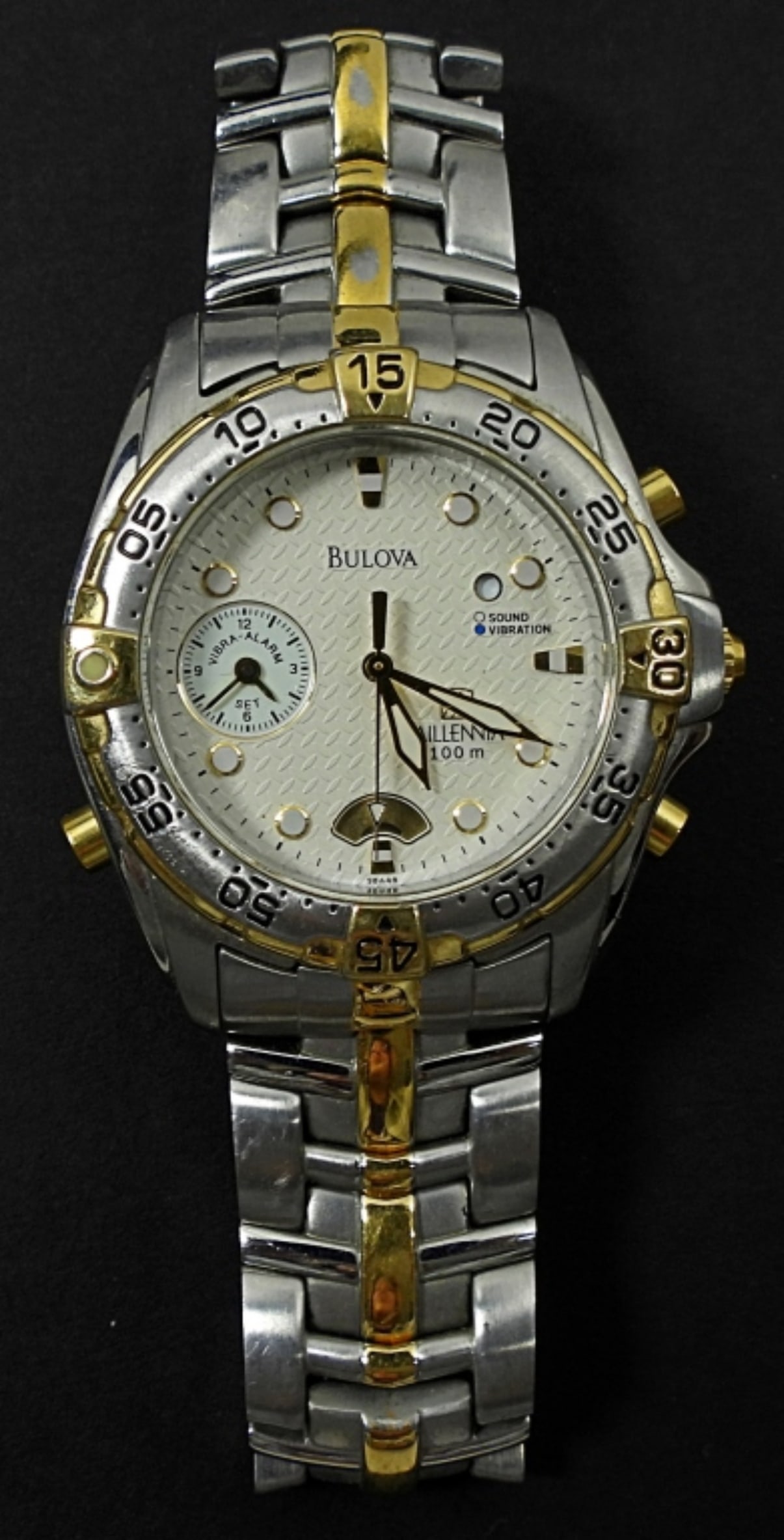 BULOVA MILLENNIA MENS QUARTZ WATCH: UNTESTED / NEEDS NEW BATTERY - NICE CONDITION - PRE OWNED