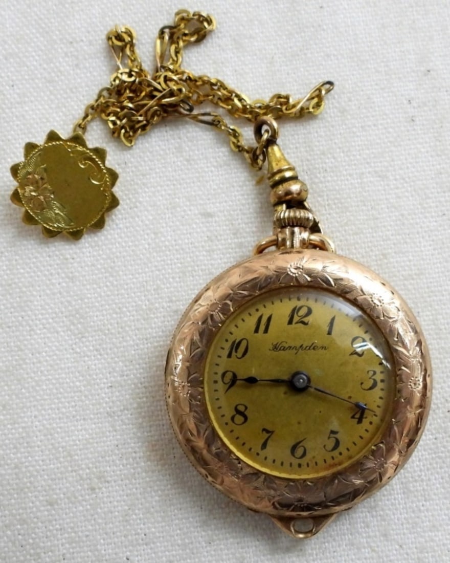 HAMPDEN MOLLY STARK GOLD FILL w/FOB: RUNNING CONDITION - NEEDS SERVICED - FOB is BLACK HILLS GOLD!