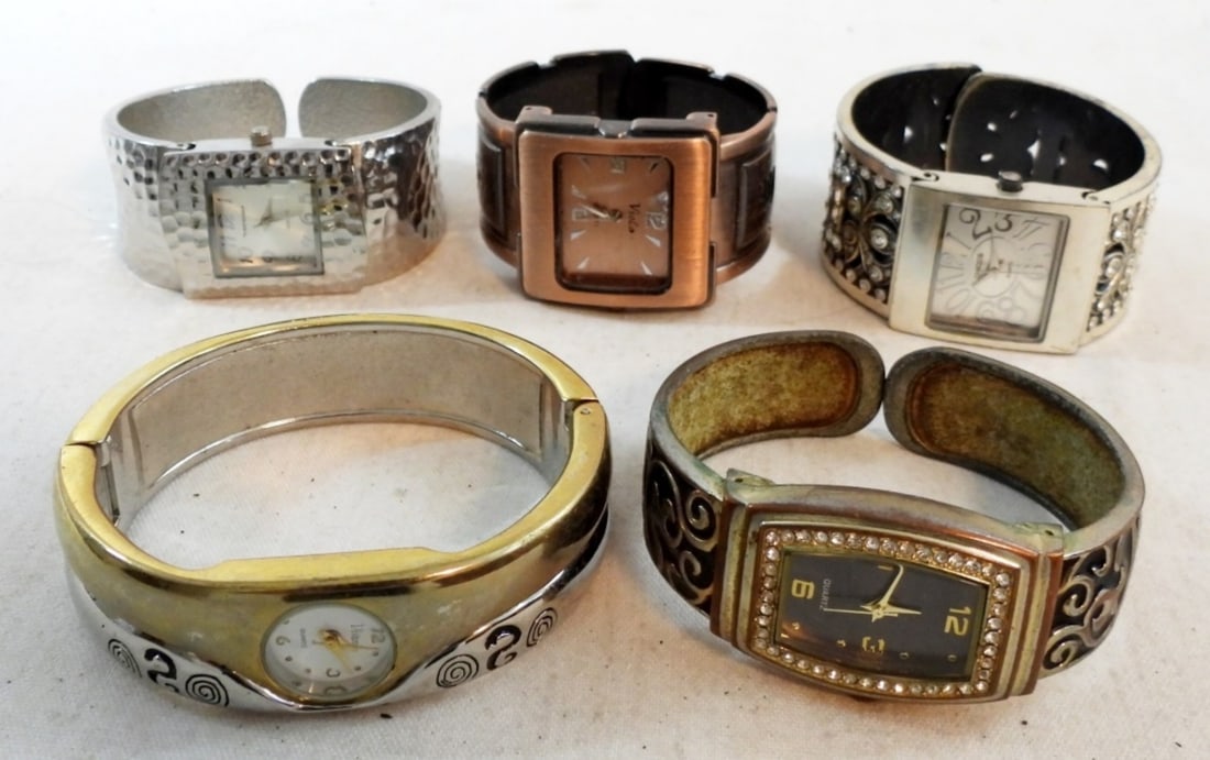 (5) LADIES CUFF BRACELET WATCHES (1 of 2)