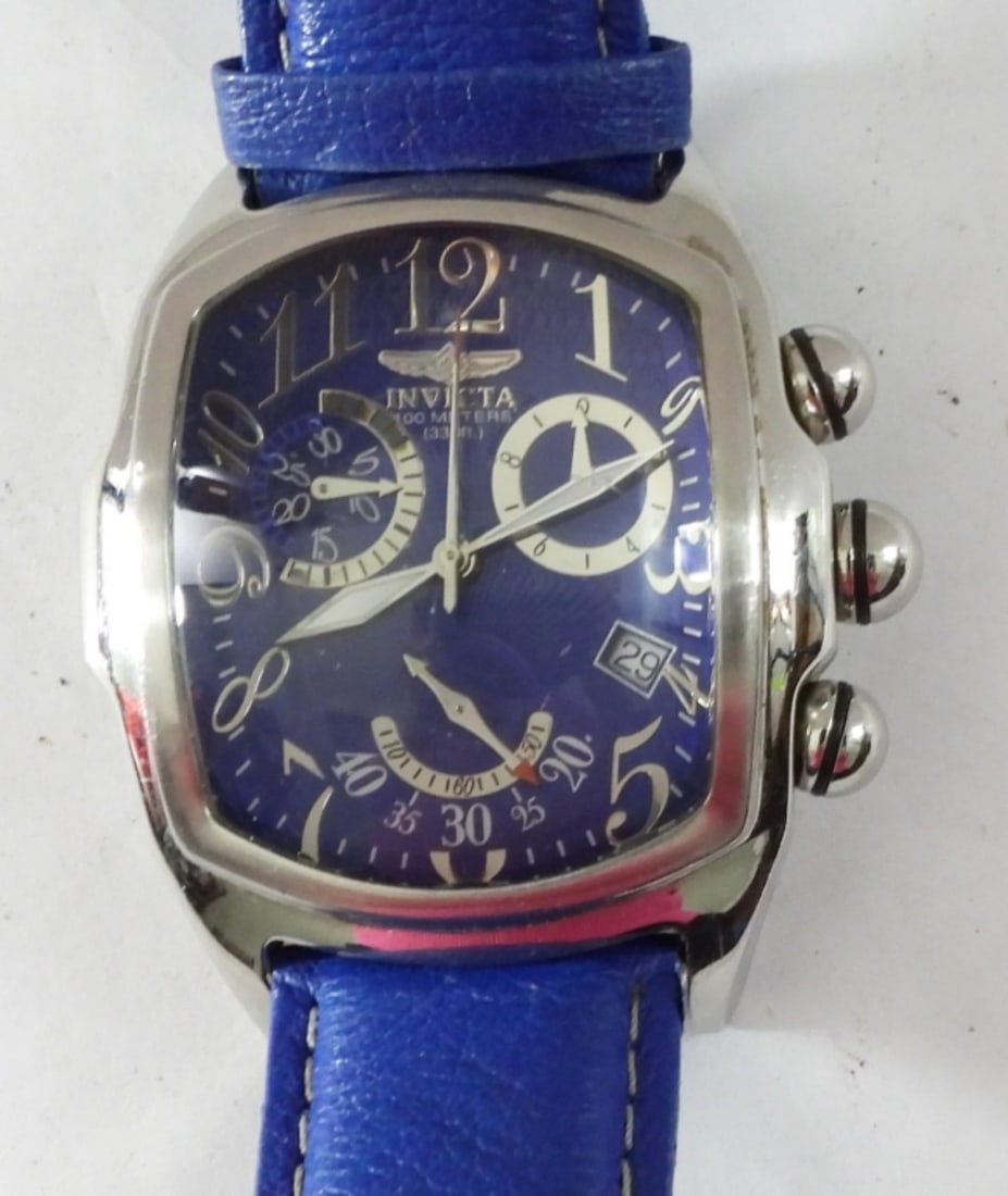 INVICTA #2099 CHRONOGRAPH WATCH: LIGHTLY USED / WORN - VERY NICE CONDITION - NOT RUNNING / NEEDS SERVICED / BATTERY - UNVERIFIED / NO PAPERS