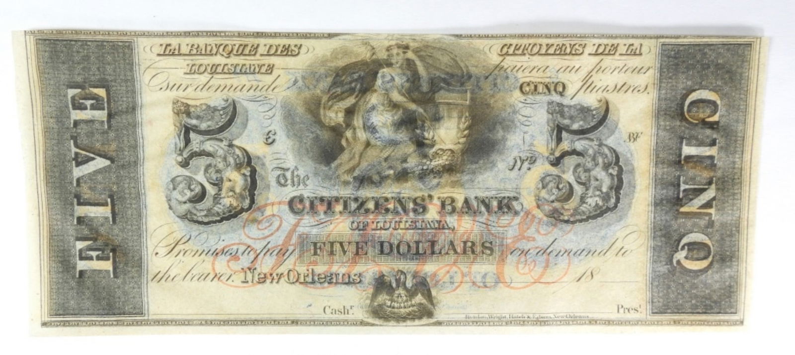 $5 CITIZENS BANK OBSOLETE NOTE (1 of 2)