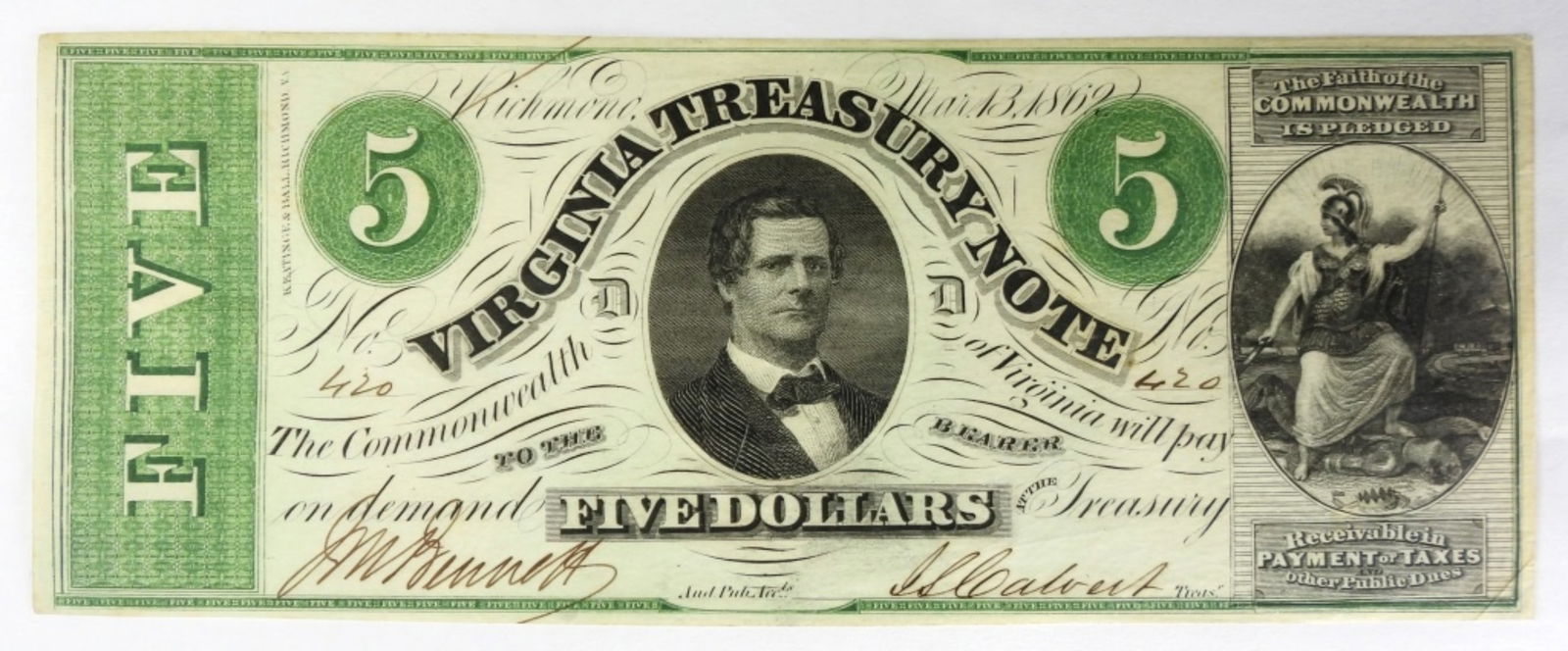 $5 VIRGINIA TREASURY NOTE (1 of 2)