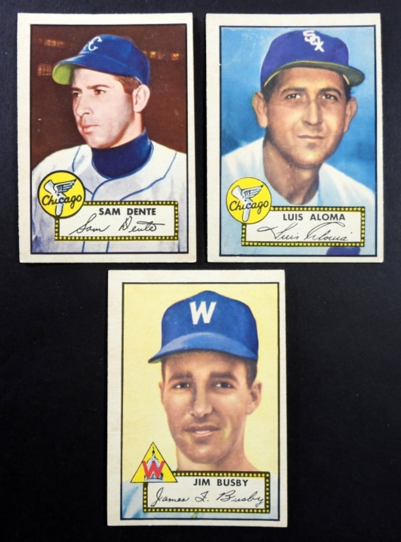 (3) 1952 TOPPS RED BACK BASEBALL CARDS (1 of 2)