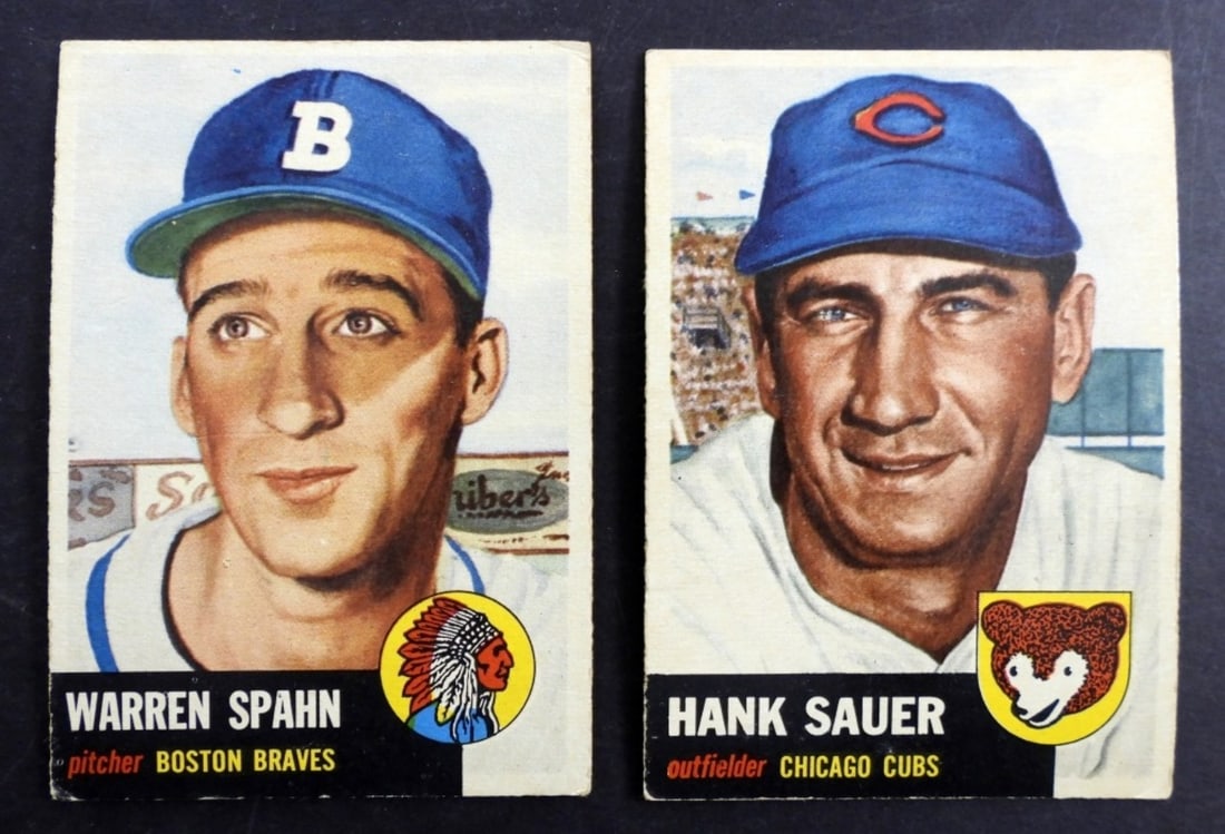 1953 TOPPS #111 SAUR & #147 SPAHN (1 of 2)