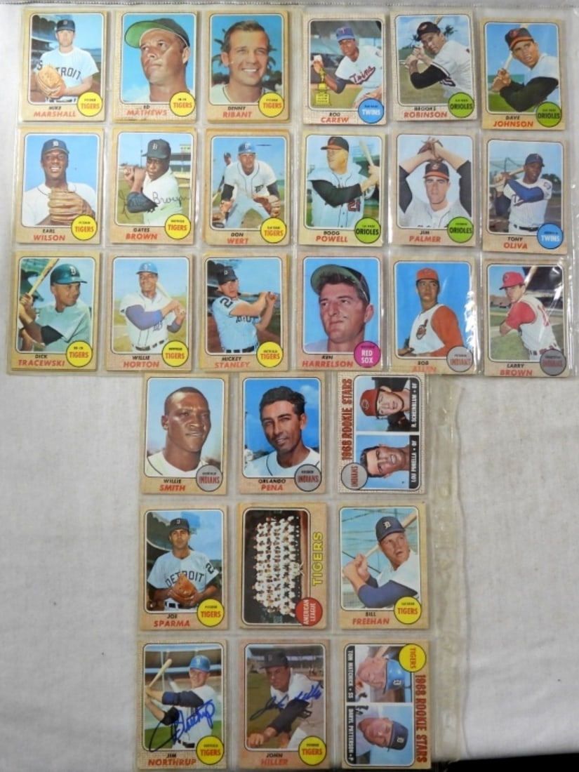 (37) 1968 TOPPS BASEBALL CARD LOT (1 of 2)