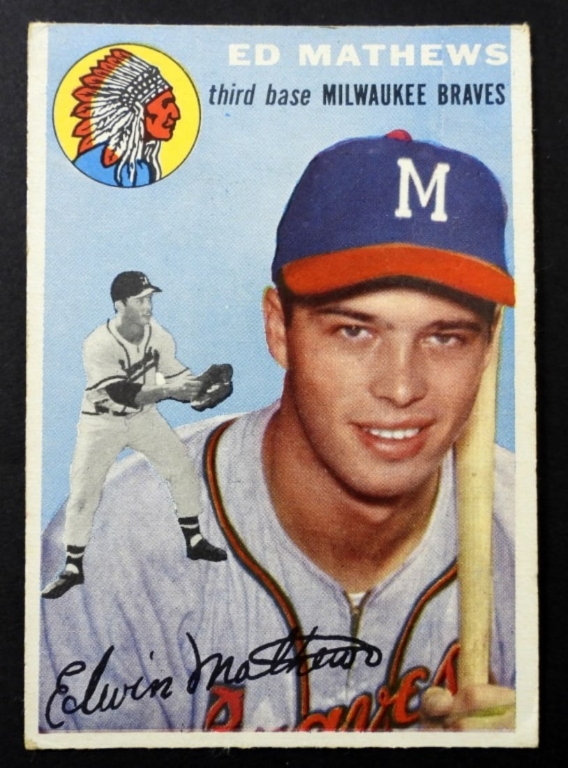 1954 TOPPS #30 EDDIE MATHEWS (1 of 2)