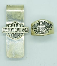 HARLEY DAVIDSON RING & MONEY CLIP 925