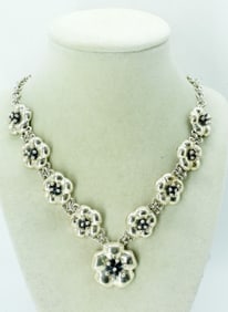 HIBISCUS STERLING NECKLACE, MEXICO