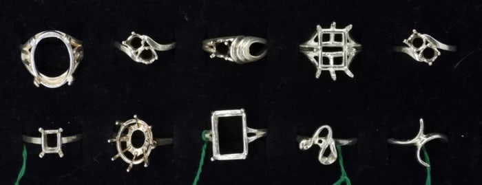 (10) LADIES 925 RING SETTINGS