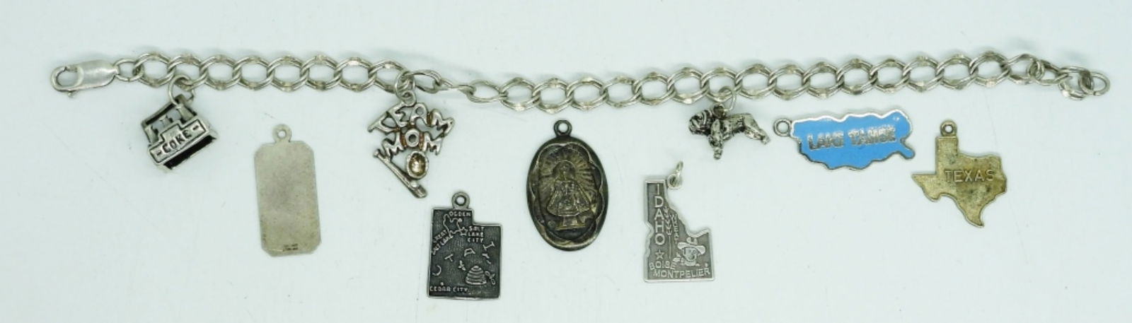 VTG 925 CHARM BRACELET W. 9 CHARMS (1 of 1)