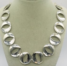 VTG STERLING "CIRCLES" NECKLACE