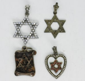 STAR OF DAVID, STERLING PENDANT LOT