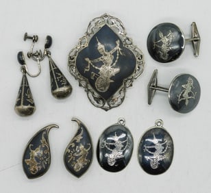 (6) SIAM STERLING PIECES