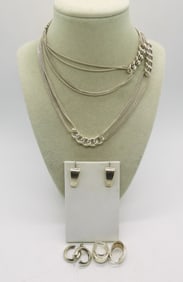 MODERN 925 EARRINGS & FASHION NECKLACE