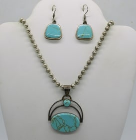 VINTAGE STERLING TURQUOISE SET
