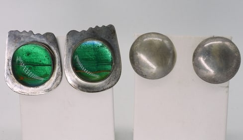 (2) PAIR OF STERLING EARRINGS-LARGE