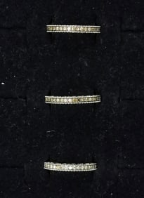 (3) CHAMPAGNE DIAMOND 925 BANDS