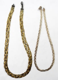 (2) STERLING AND GOLD TONE NECKLACES