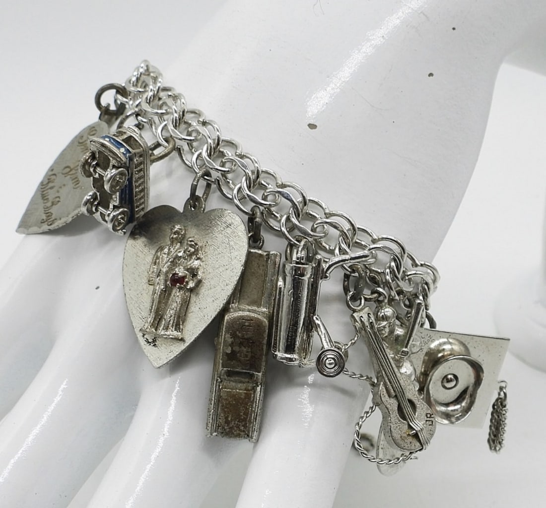 VINTAGE STERLING CHARM BRACELET (1 of 3)