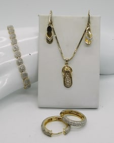 GOLD TONE SUMMER SANDALS SET 925