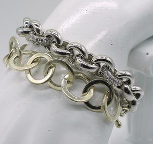 (2) FASHION STERLING BRACELETS