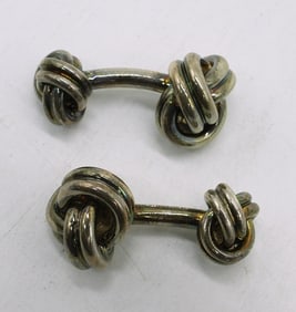 TIFFANY & CO STERLING KNOTTED CUFF LINKS