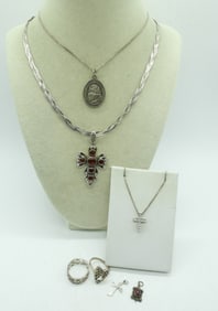 STERLING RELIGIOUS NECKLACES & RINGS