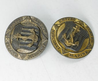 (2) VINTAGE U.S. MERCHANT MARINE PINS 925