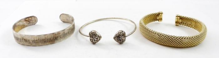 (3) STERLING CUFF BRACELETS - NICE LOT