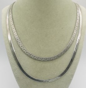 (2) STERLING FASHION CHAINS