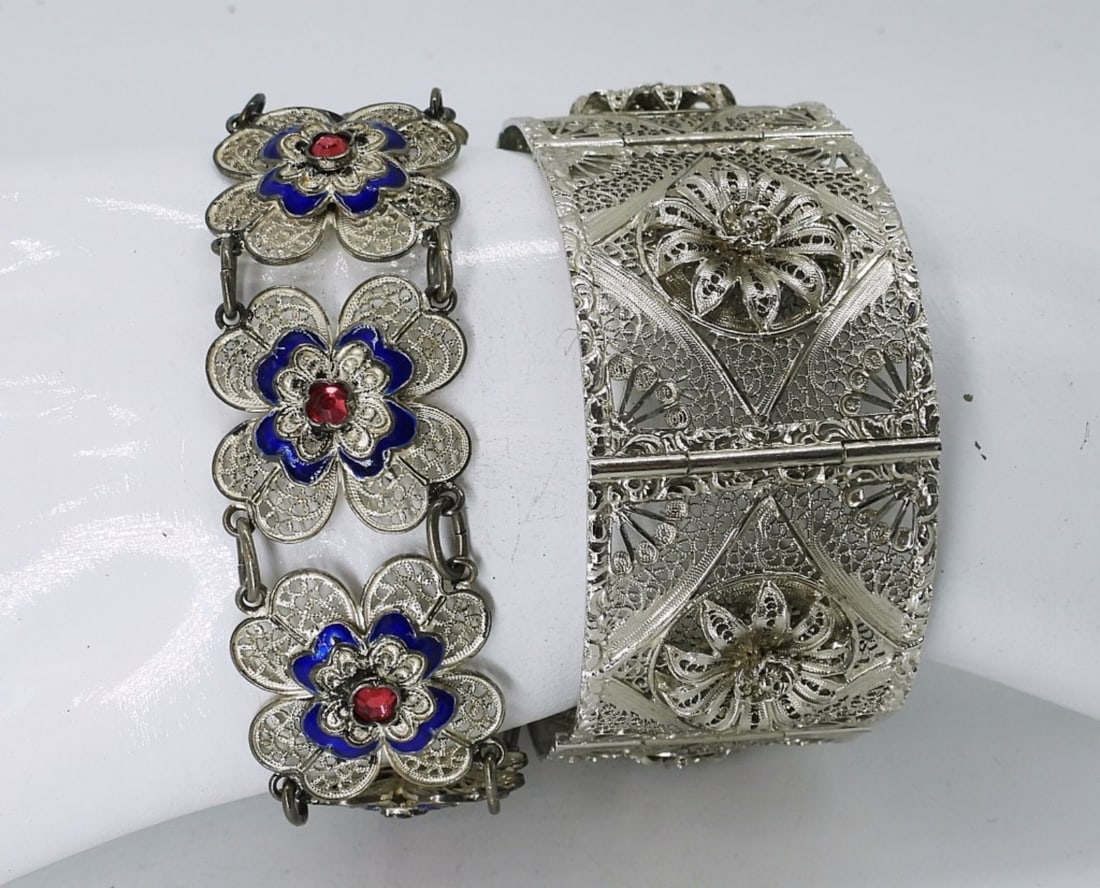 (2) STERLING FILIGREE BRACELETS (1 of 2)
