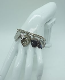 VTG STERLING 10 CHARM BRACELET