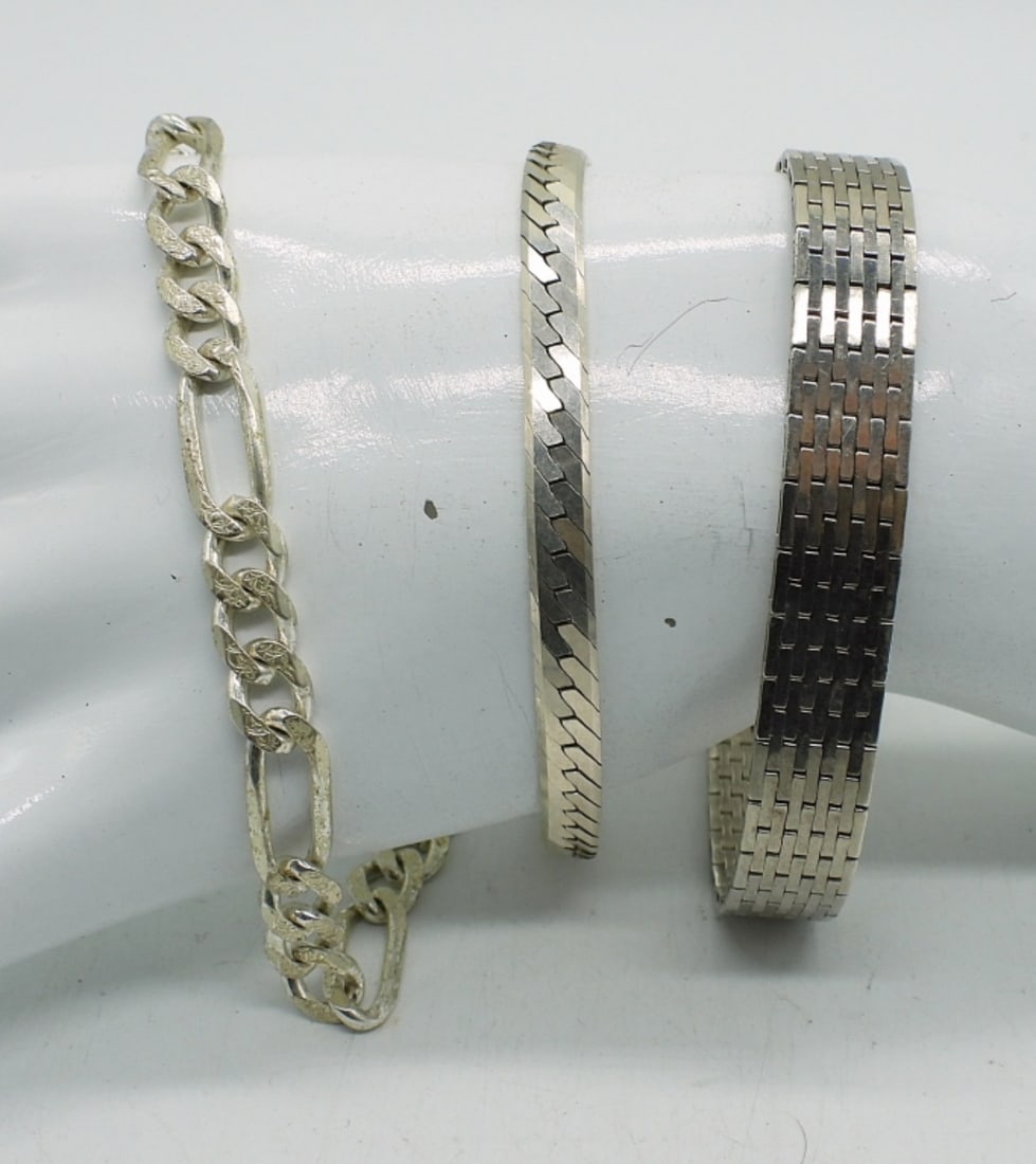 3 STERLING BRACELETS (1 of 2)