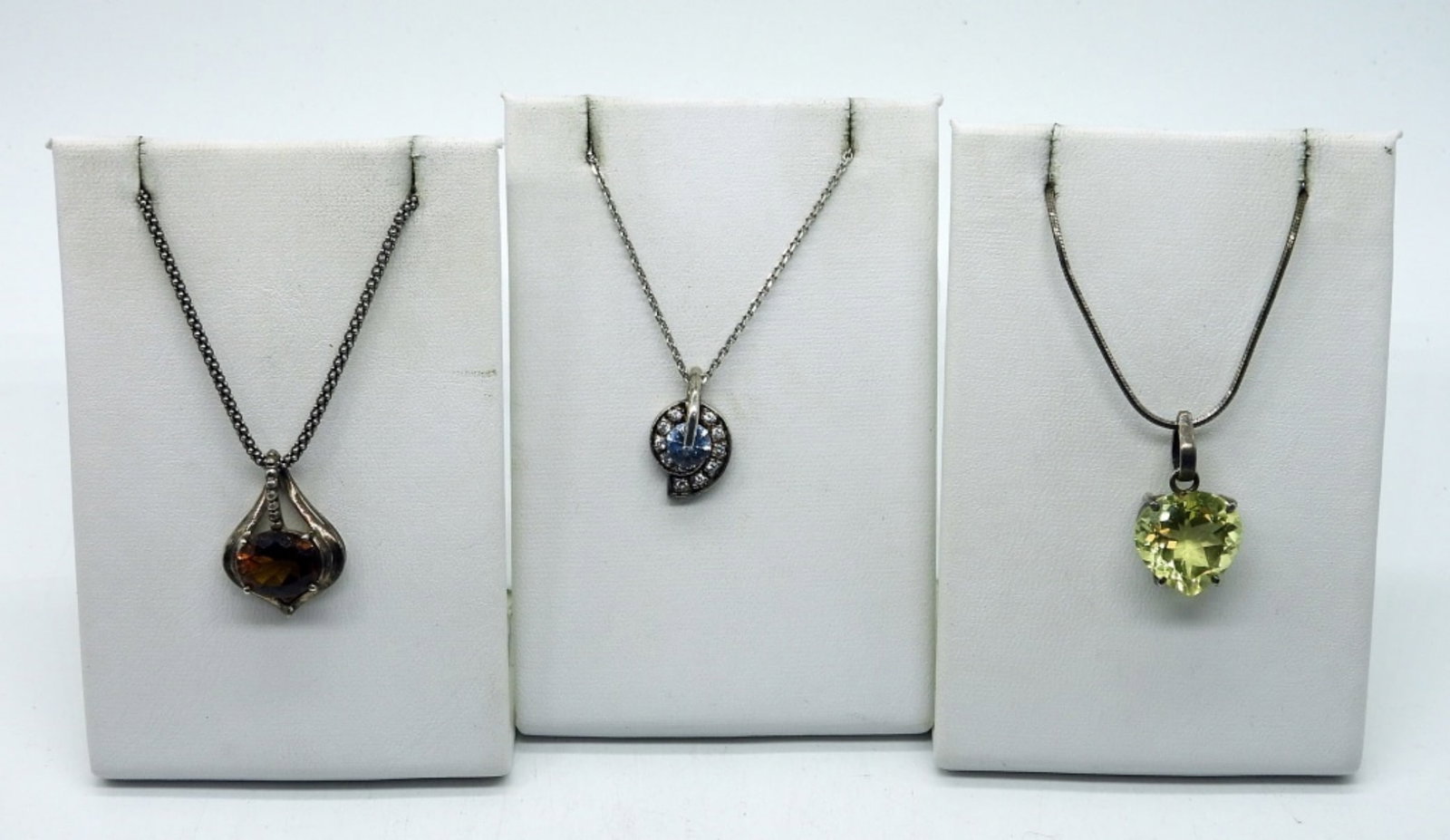 (3) STERLING GEMSTONE NECKLACES (1 of 4)