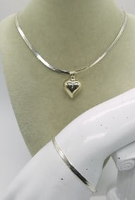 925 HERRINGBONE NECKLACE & BRACELET