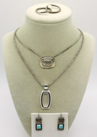 VINTAGE STERLING NECKLACES & EARRINGS