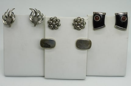 (4) VINTAGE STERLING EARRINGS